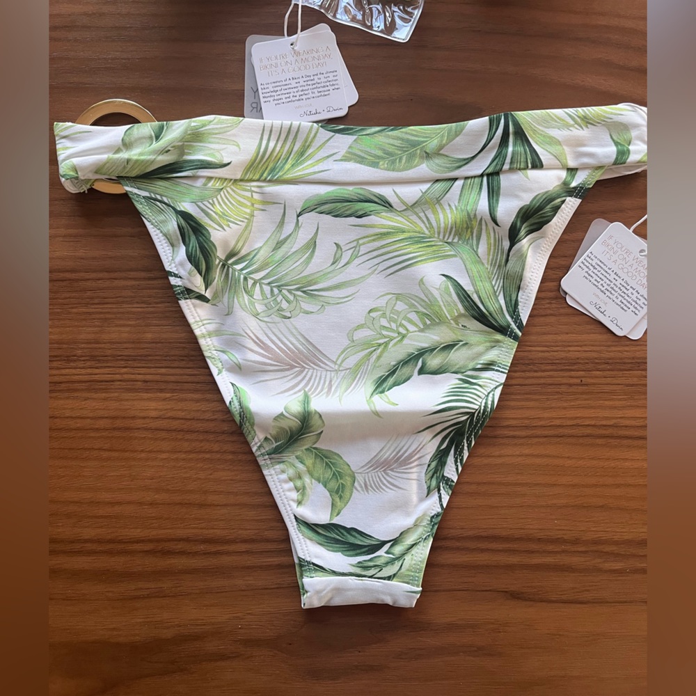 NWT Monday Swimwear Antigua Bottoms Swimsuit Bikini Gold Circle High Cut… - Picture 5 of 9